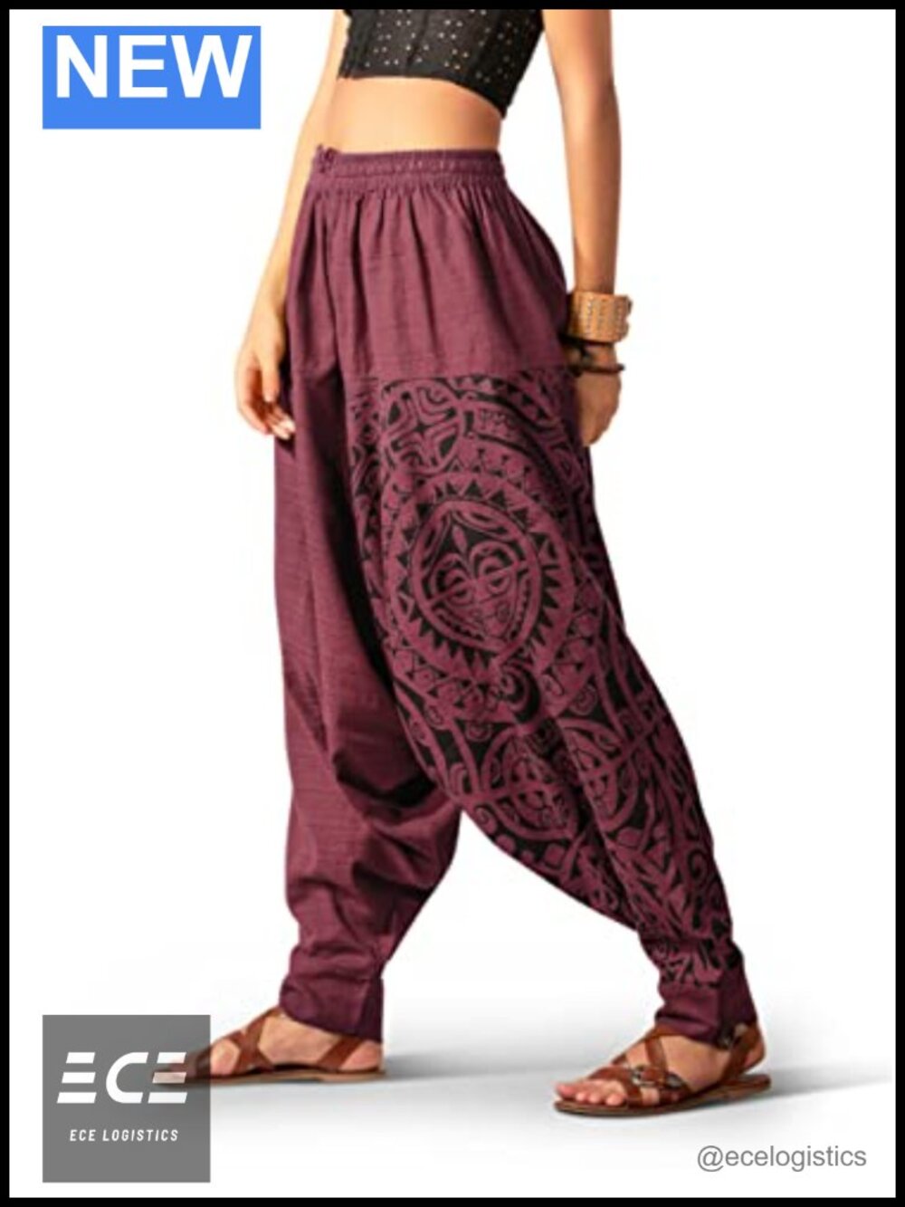 Harem Pants Boho Yoga Baggy 100% Cotton Hippie Lounge Pull On